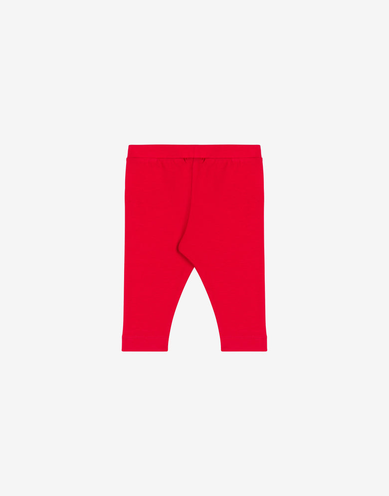 Jersey Leggings Logo Print Red Moschino 1