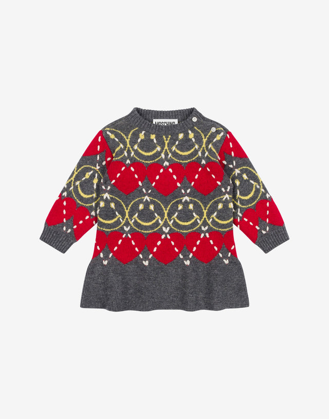 Abito in misto lana Smiley® Grigio Moschino 0