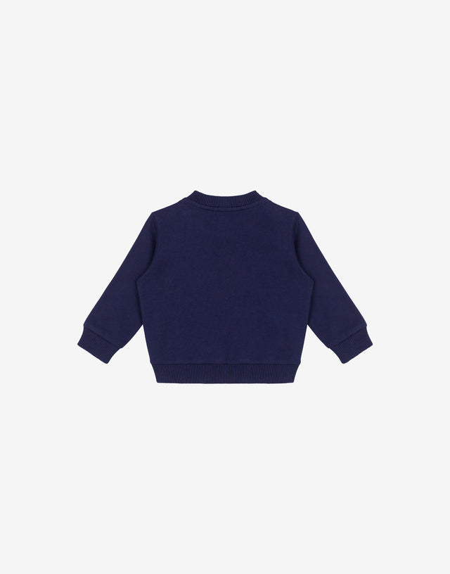 Felpa in cotone Moschino Teddy Bear stampata Blue Navy Moschino 1