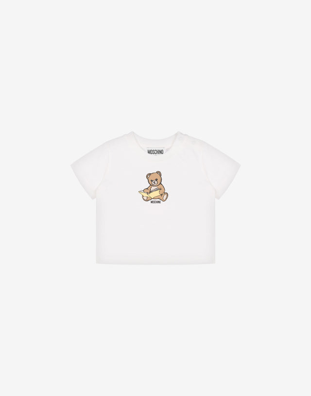 T-shirt in jersey di cotone Moschino Teddy Bear Bianco Moschino 0