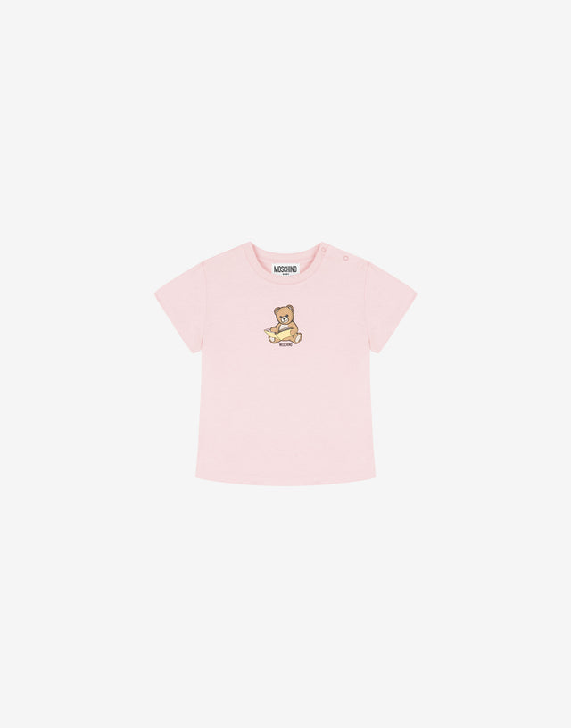 T-shirt in jersey di cotone Moschino Teddy Bear Rosa chiaro Moschino 0