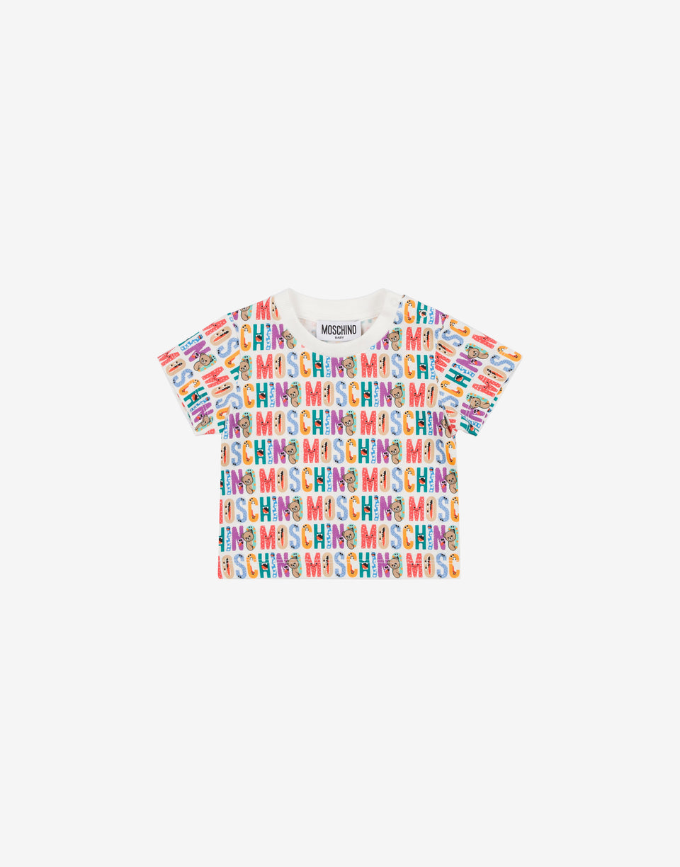 T-shirt in cotone stampata Multicolor Moschino 0