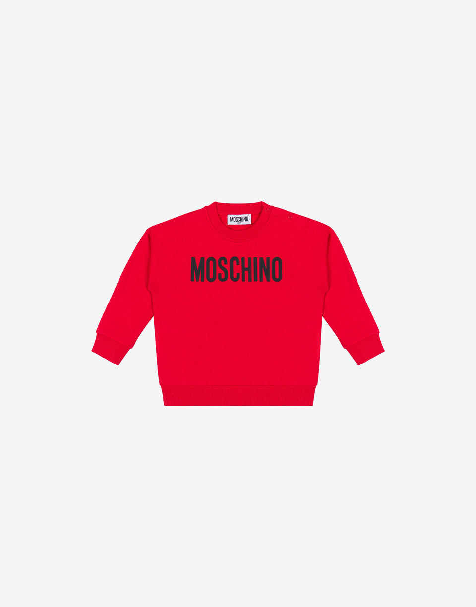 Logo Print Cotton Sweatshirt Red Moschino 0