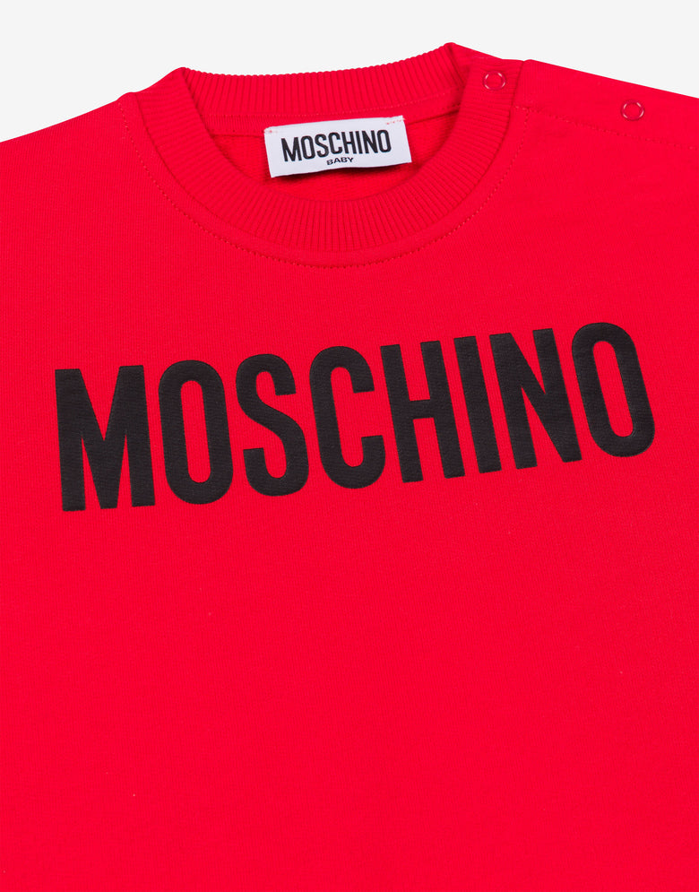 Logo Print Cotton Sweatshirt Red Moschino 2
