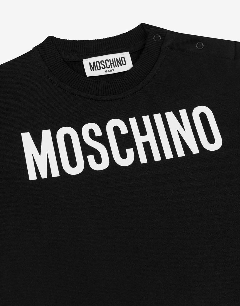 Logo Print Cotton Sweatshirt Black Moschino 2
