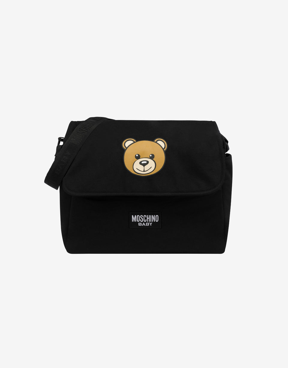 Mom Bag with Changing Mat Teddy Print Black Moschino 0