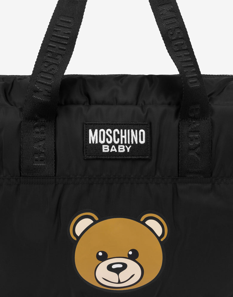 Teddy Bear nylon baby bag with changing mat Black Moschino 2