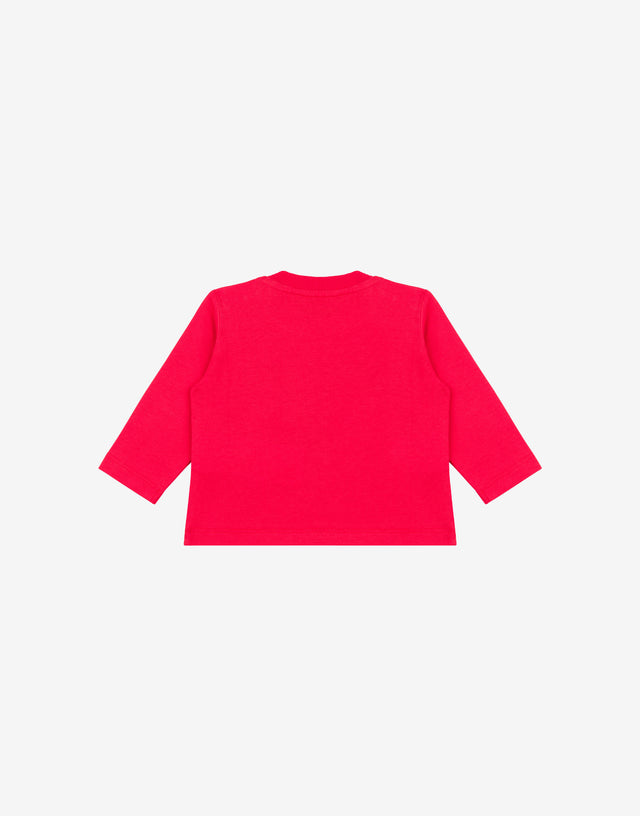 Maxi t-shirt in jersey di cotone Moschino Teddy Bear Rosso brillante Moschino 1