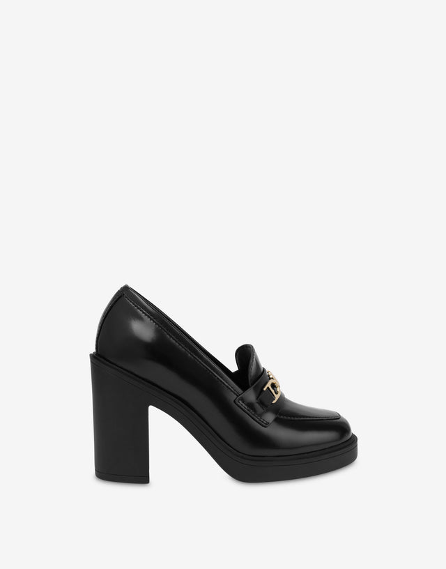 Escarpins en cuir de veau Noir Love Moschino 1