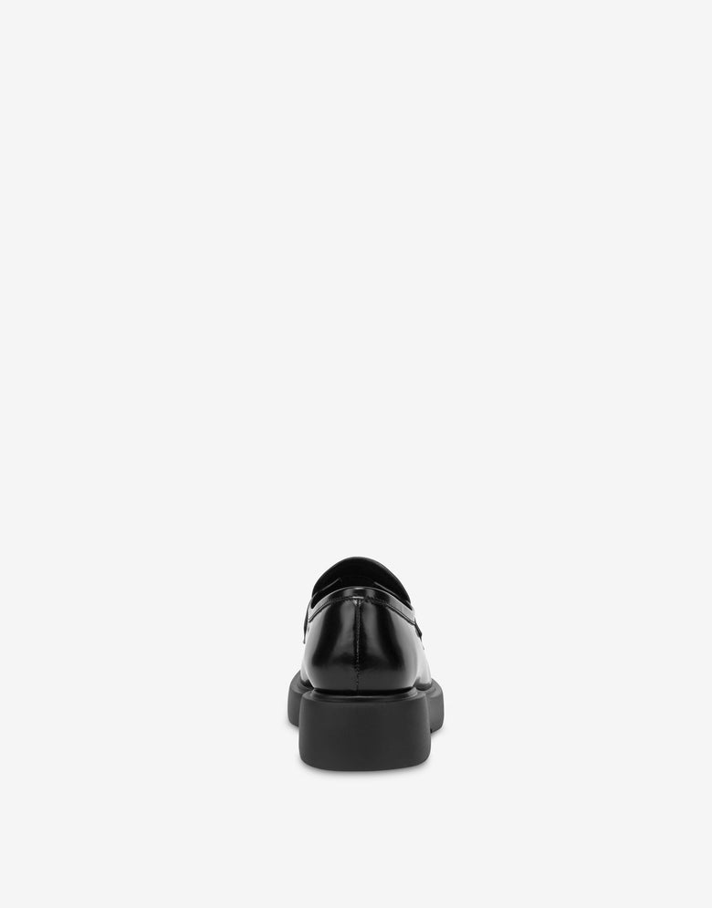 Abrasive Calfskin Moccasins City Love Black Love Moschino 2
