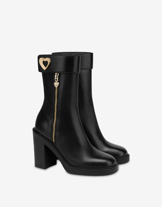 Bottines en veau Noir Love Moschino 0