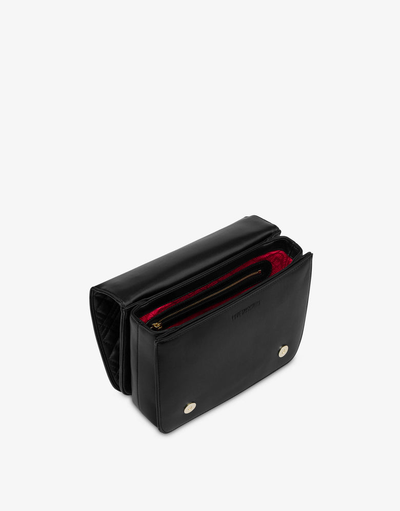 Shiny Quilted shoulder bag Black Love Moschino 2