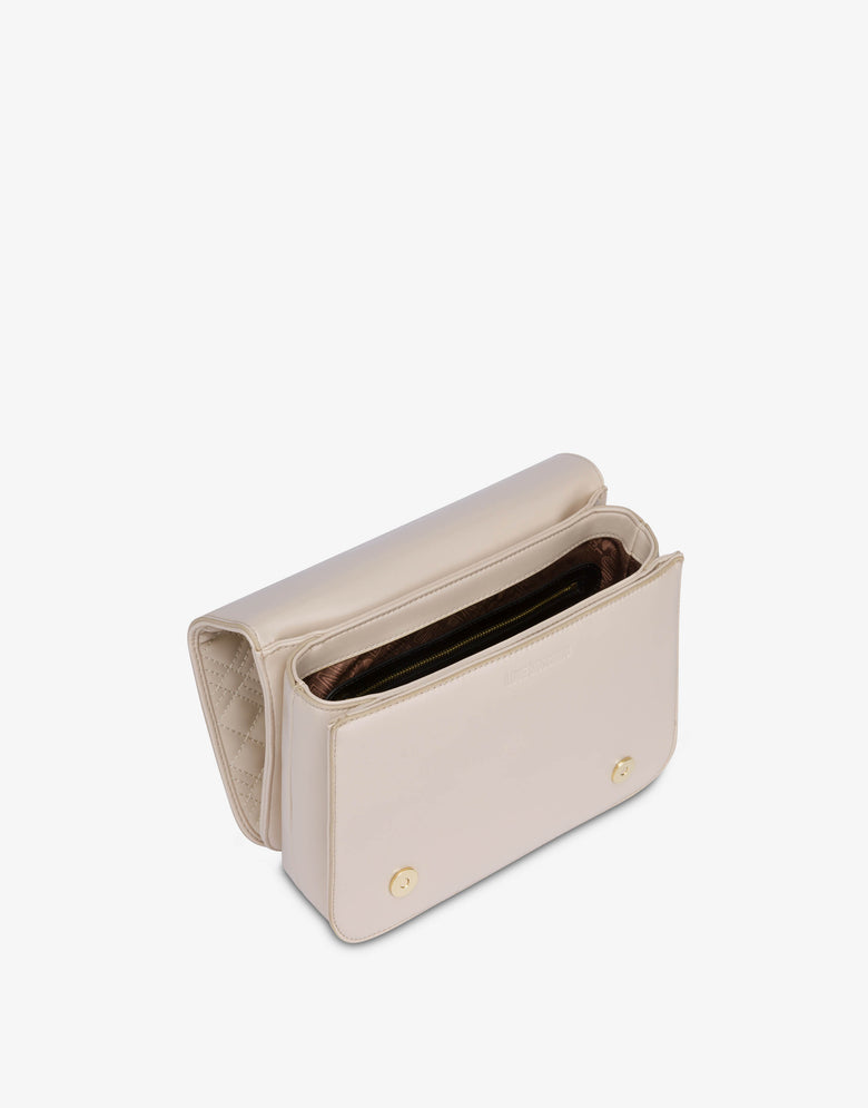 Quilted shoulder bag with logo Ivory Love Moschino 2