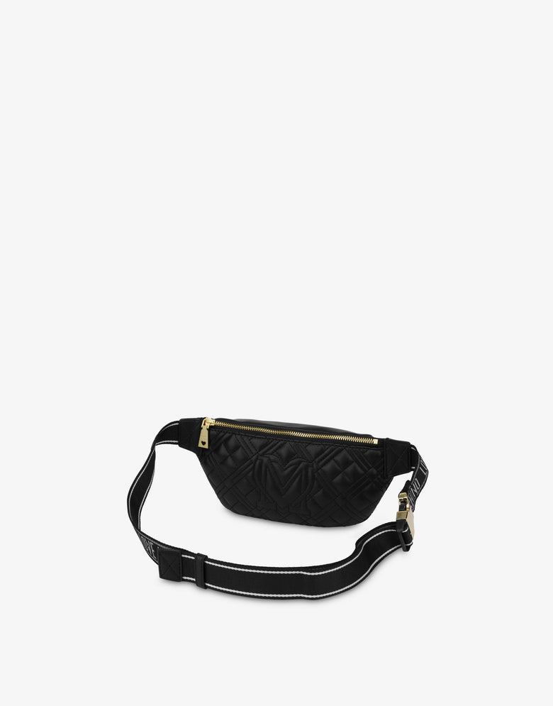 New Shiny Quilted waist bag Black Love Moschino 1
