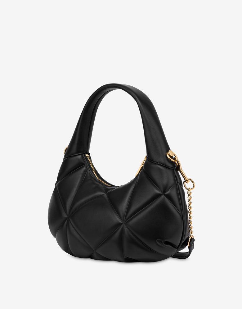 Quilted hobo bag Embossed Black Love Moschino 1