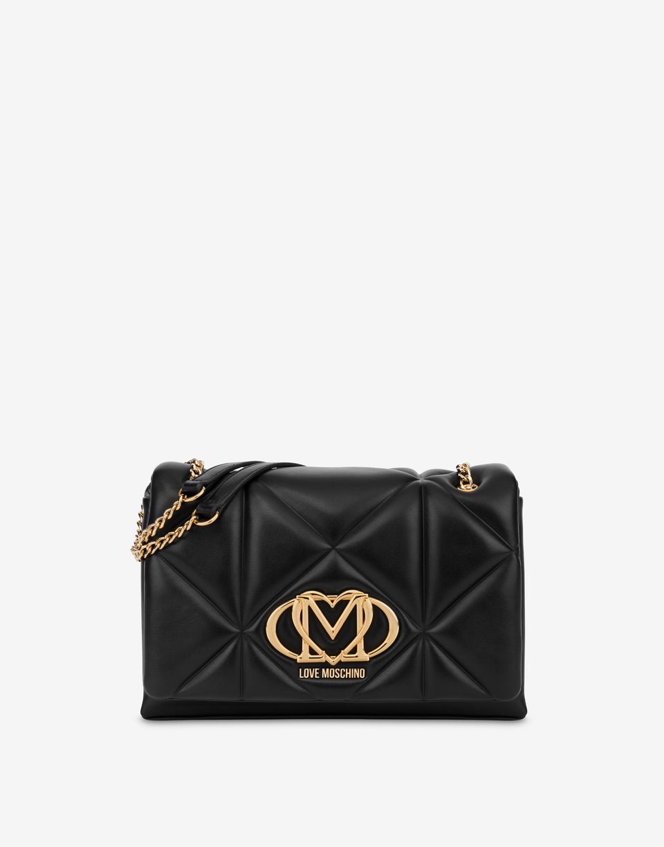 Quilted shoulder bag Embossed Black Love Moschino 0