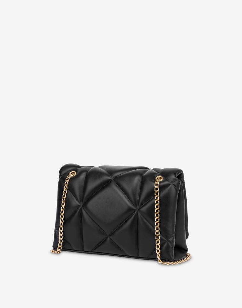 Quilted shoulder bag Embossed Black Love Moschino 1