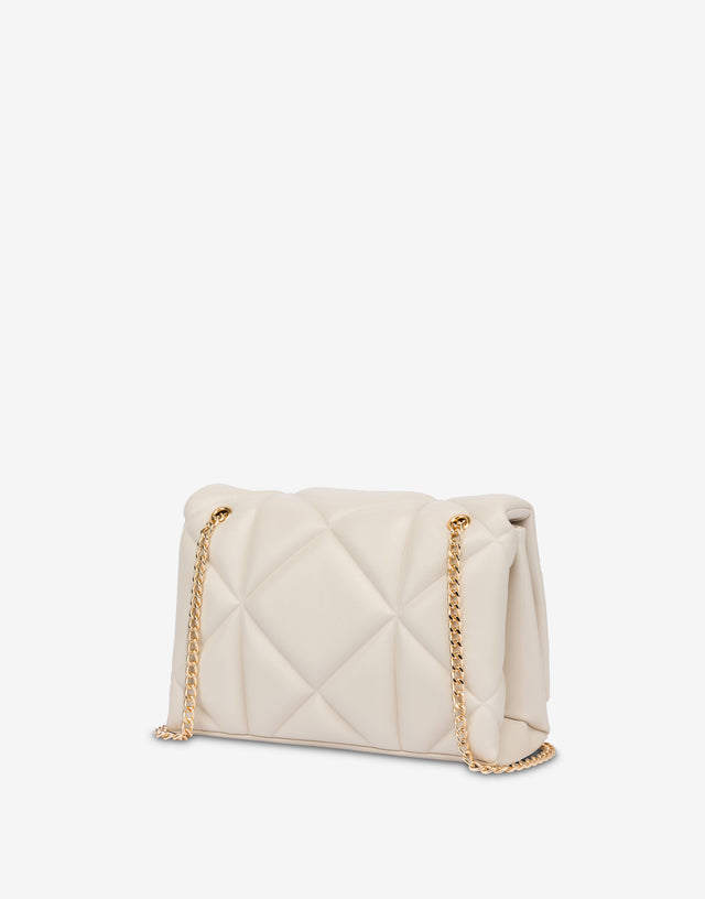 Bolso acolchado Embossed Marfil Love Moschino 1