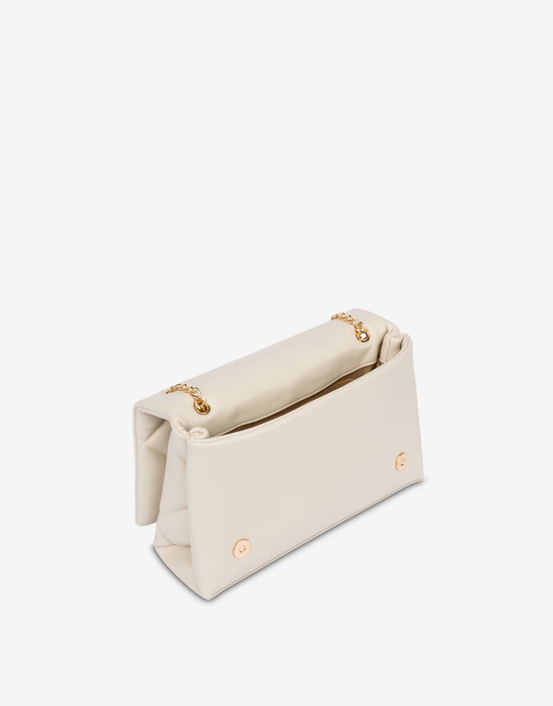 Quilted shoulder bag Embossed Ivory Love Moschino 2