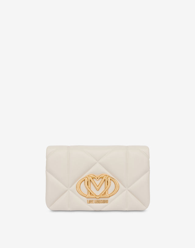 Quilted smart daily bag Embossed Ivory Love Moschino 0
