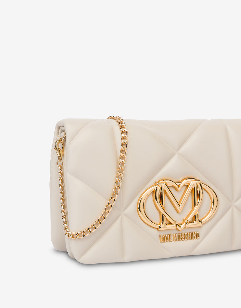 Quilted smart daily bag Embossed Ivory Love Moschino 3