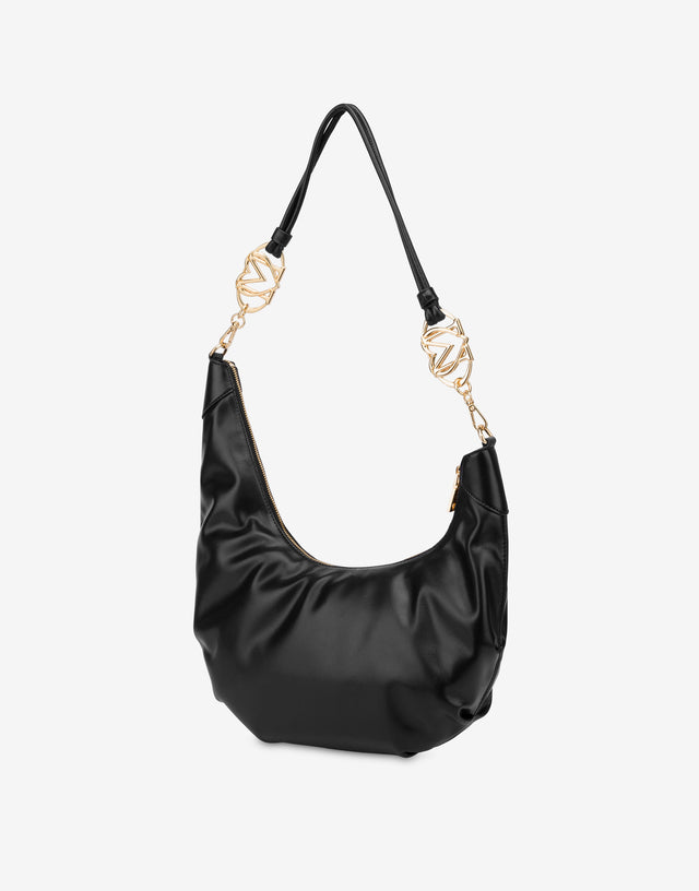 Bolso hobo asimétrico Jewel Negro Love Moschino 1