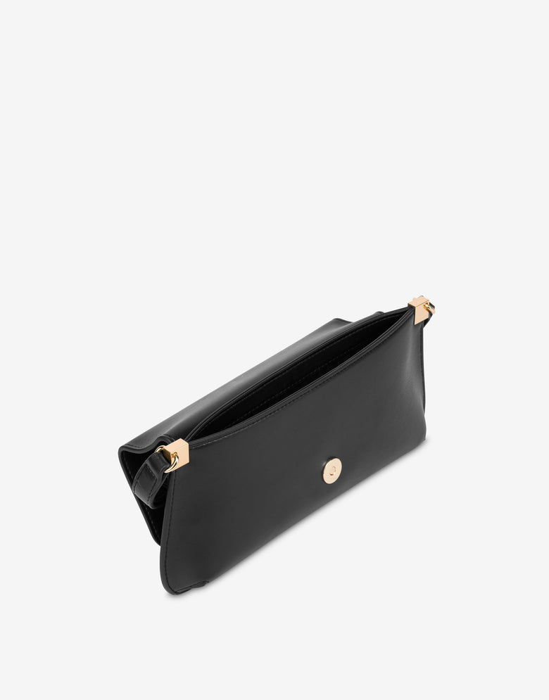 Flat shoulder bag Lettering Logo Black Love Moschino 2