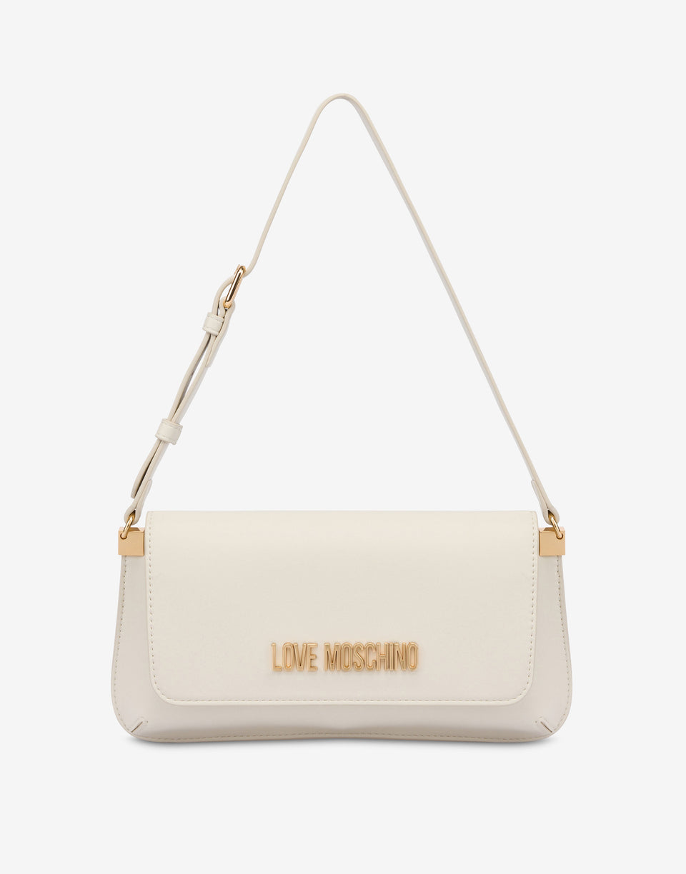 Flat shoulder bag Lettering Logo Ivory Love Moschino 0