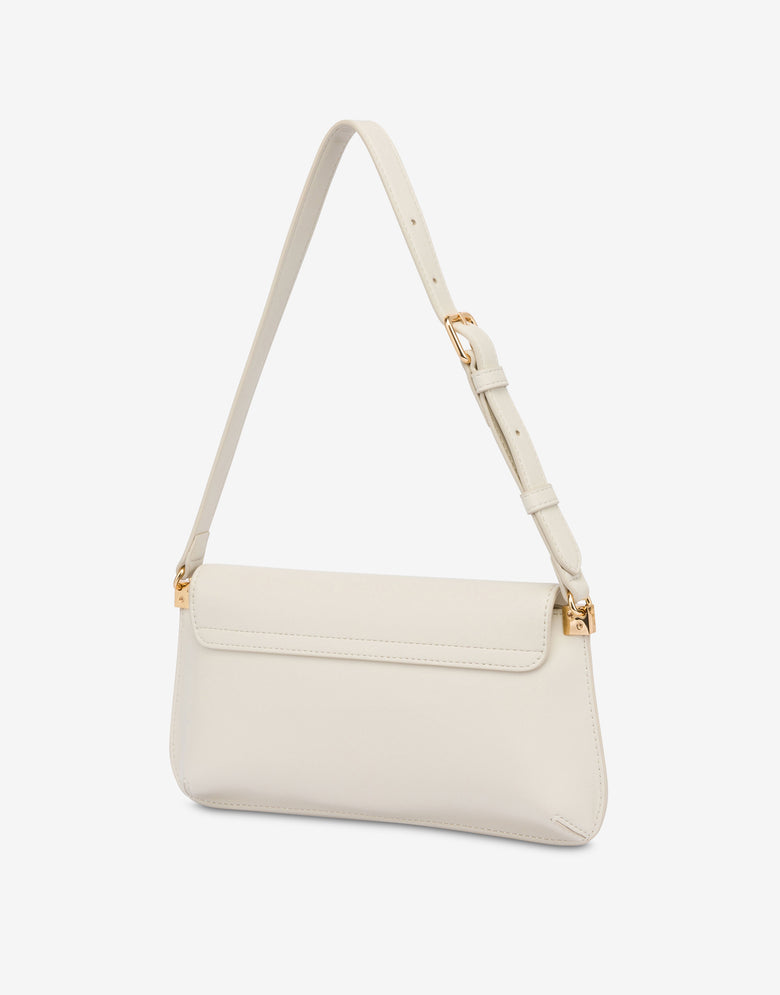 Flat shoulder bag Lettering Logo Ivory Love Moschino 1