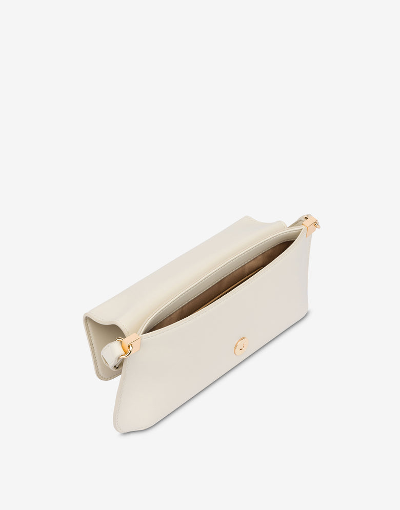 Flat shoulder bag Lettering Logo Ivory Love Moschino 2