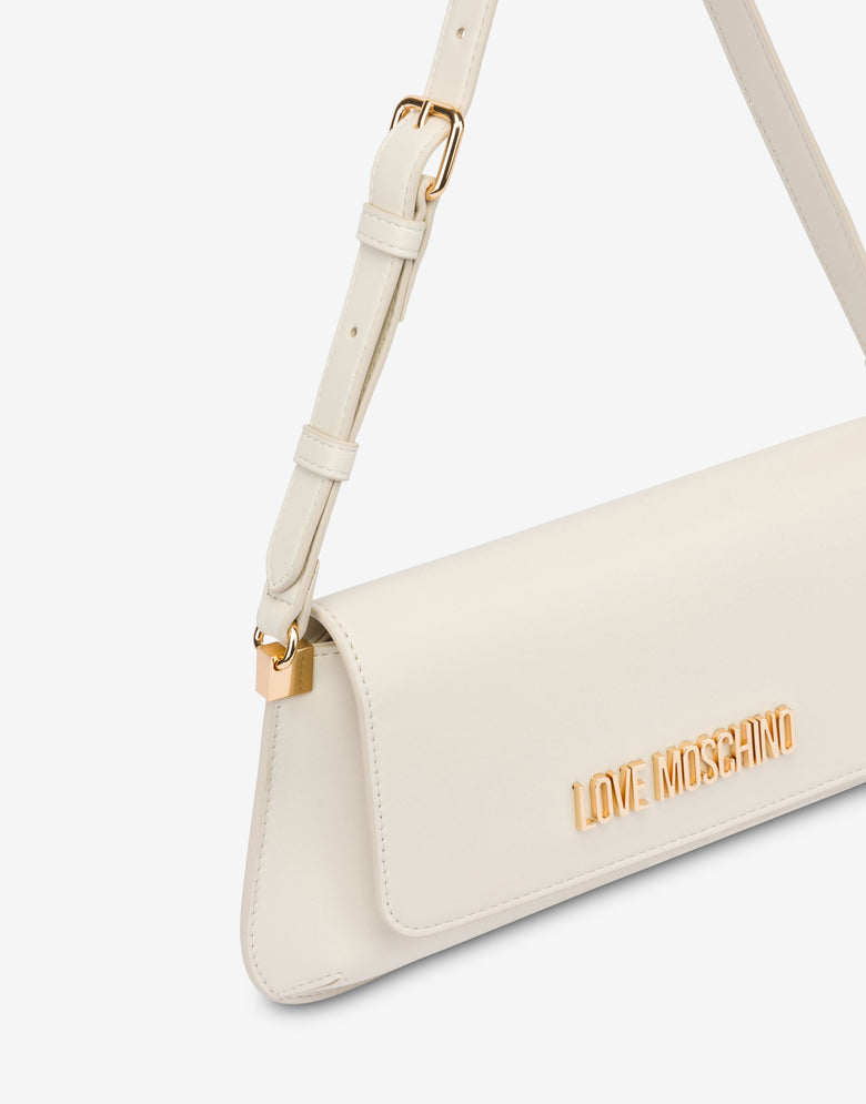 Flat shoulder bag Lettering Logo Ivory Love Moschino 3