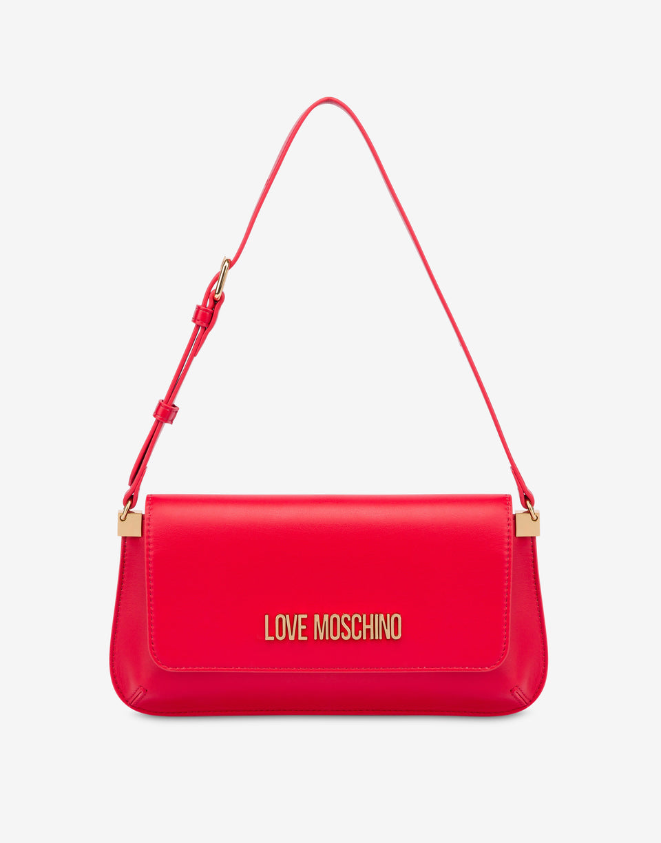 Sac épaule plat Lettering Logo Rouge Love Moschino 0