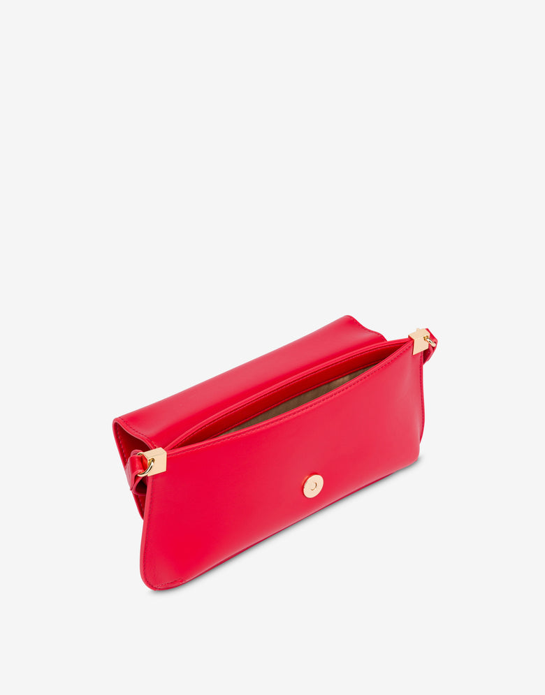 Flat shoulder bag Lettering Logo Red Love Moschino 2