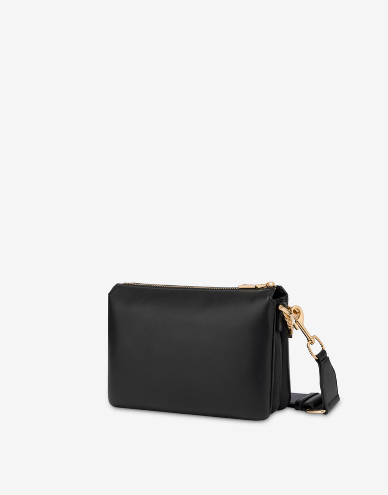 Calfskin crossbody bag Dangling Black Love Moschino 1