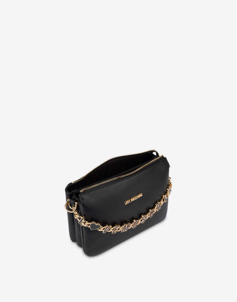 Calfskin crossbody bag Dangling Black Love Moschino 2