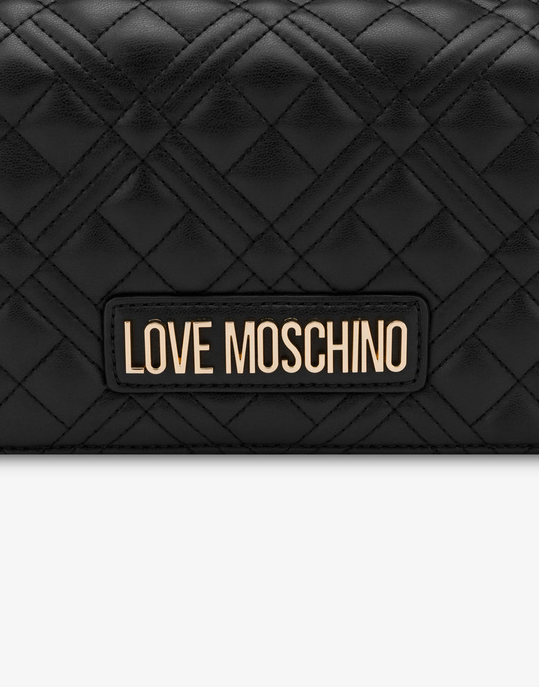 Shiny Quilted clutch Black Love Moschino 3