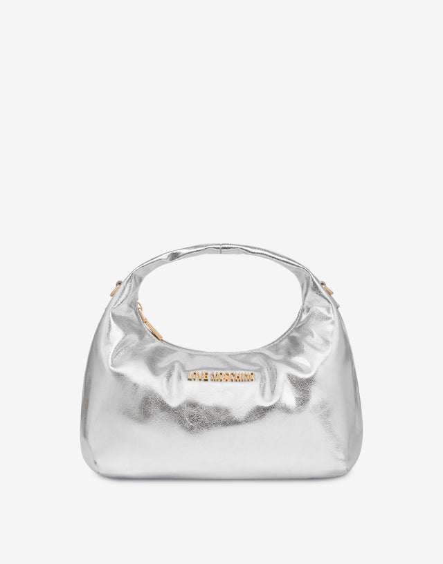 Sac à main en tissu laminé Argent Love Moschino 0