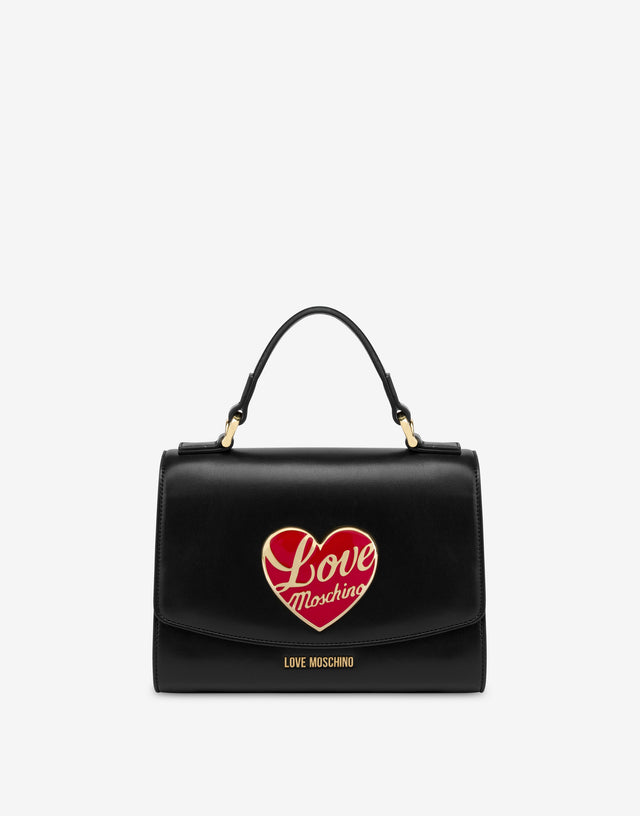 Sac à bandoulière avec logo en forme de cœur Noir Love Moschino 0