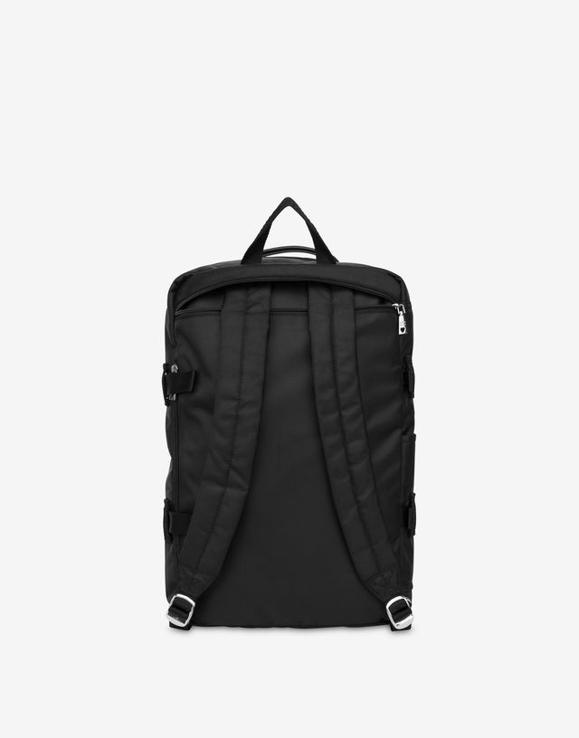 Mochila de viaje de nailon Negro Love Moschino 1