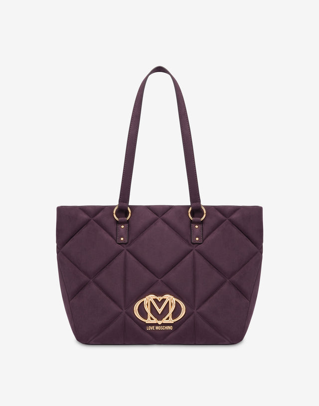 Panier en tissu doux matelassé Violet Love Moschino 0