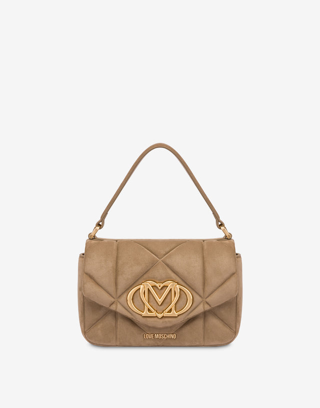 Sac à main en tissu doux matelassé Beige Love Moschino 0