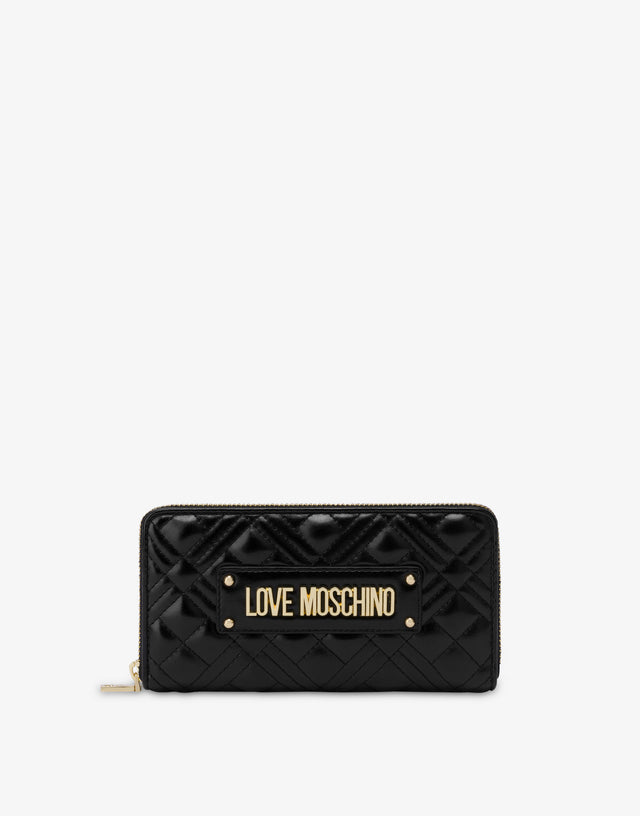 Cartera con cierre de cremallera todo alrededor Negro Love Moschino 0