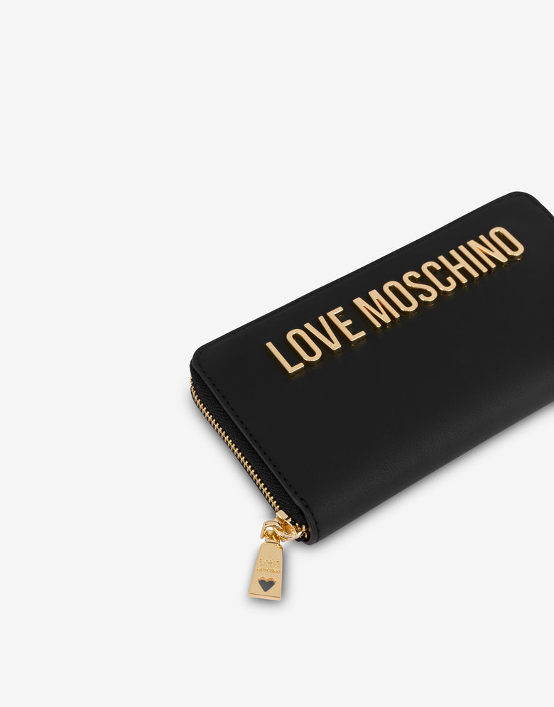 Zip-Around Wallet Lettering Logo Black Love Moschino 3