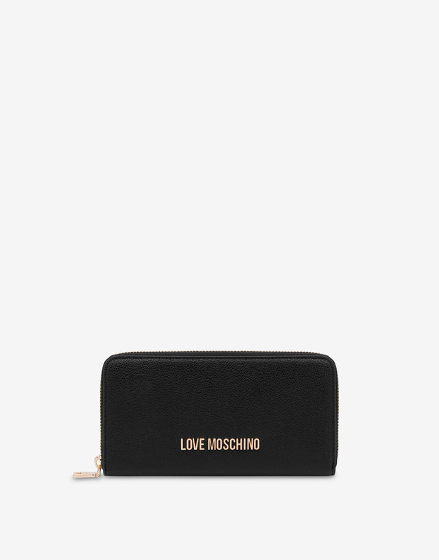 Cartera con cremallera Lettering Logo Negro Love Moschino 0