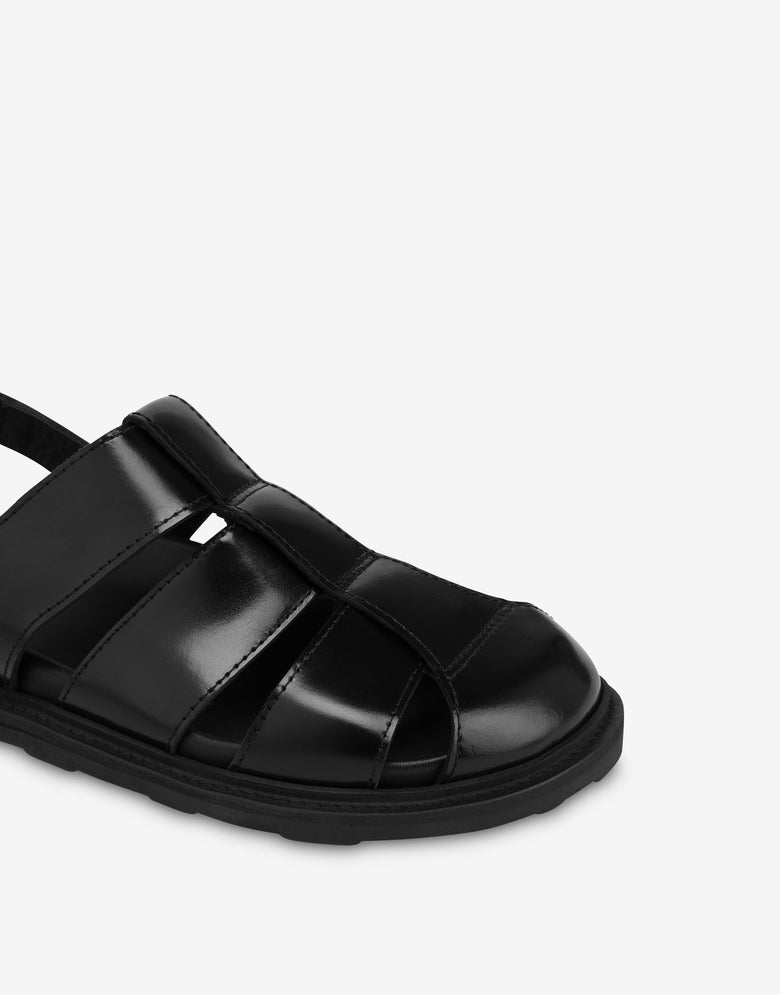 Brushed Calf Sandals Black Moschino 3