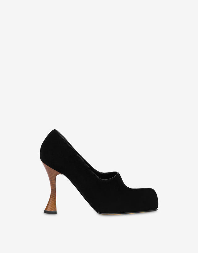 Escarpins en daim Noir Moschino 1