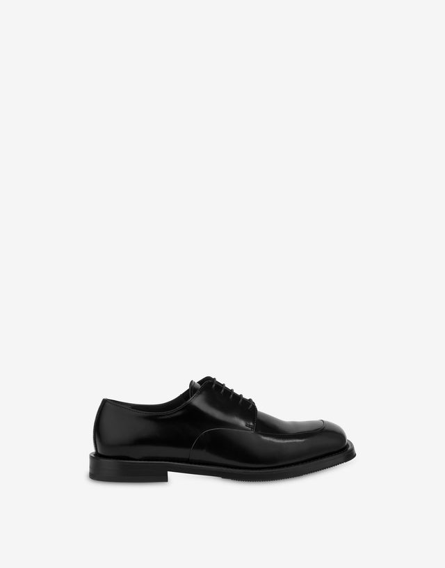 Derby de piel de becerro cepillada Negro Moschino 1