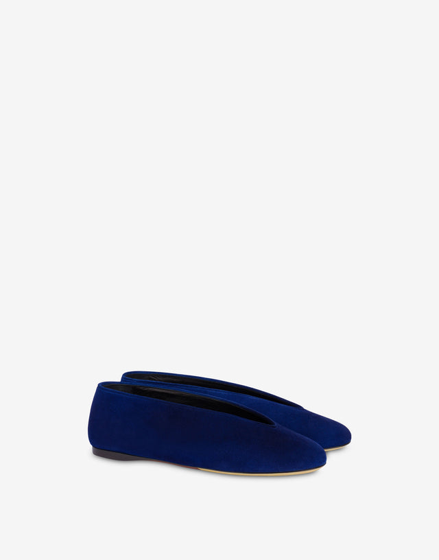 Ballerines en daim Bleu Moschino 0