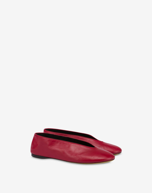 Bailarinas de napa Duck Rojo Moschino 0