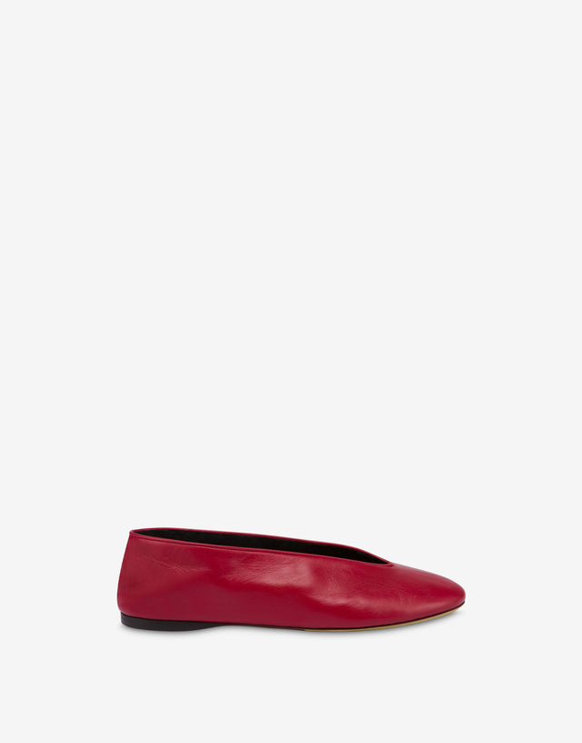 Bailarinas de napa Duck Rojo Moschino 1